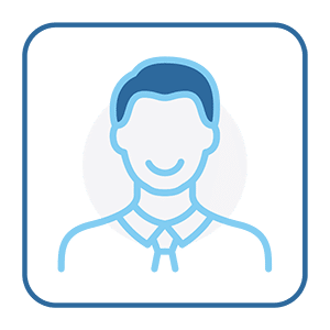 Blue toned adult orthodontist treatment icon