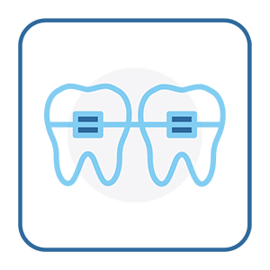 Braces on teeth icon