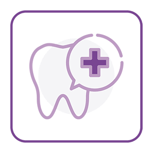 Purple toned dental emergencies icon