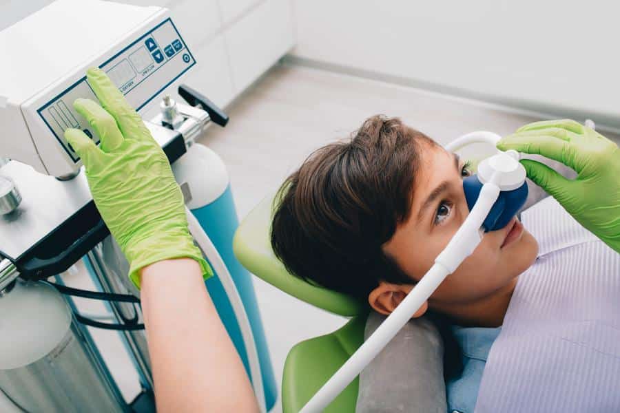 Child receiving sedation dentistry