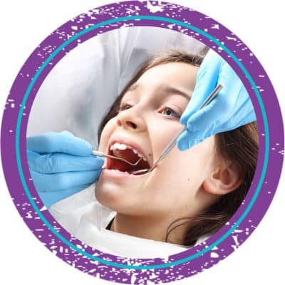 Little girl at dentist